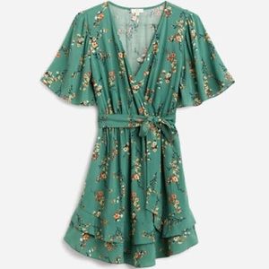Mason & Belle : Francisca Wrap Dress - green floral
